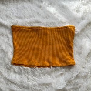 Ribbed yellow tube top